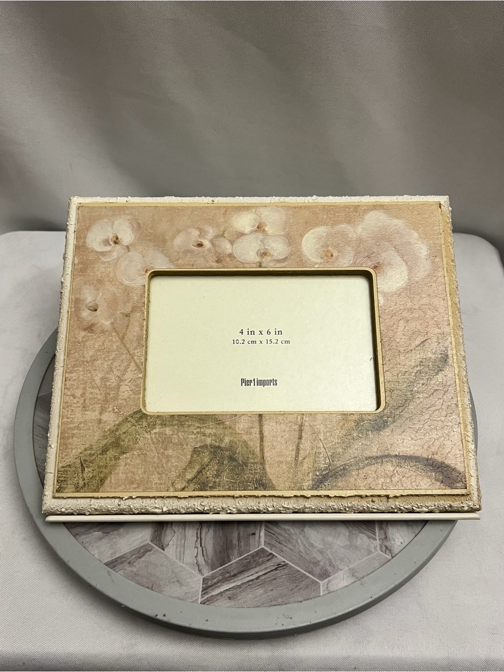 Pier 1 Imports Floral Orchid 4x6 Picture Frame Shabby Chic Cottagecore